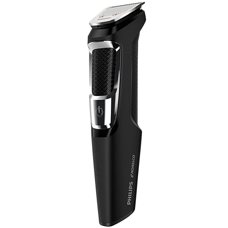 ماشین اصلاح موی صورت فیلیپس مدل MG3750.60 با تیغه استیل پیشرفته، تیغه خود تیزشونده، طراحی ارگونومیک، باتری قابل شارژ با 60 دقیقه استفاده، همراه با 7 عدد شانه حجم زن