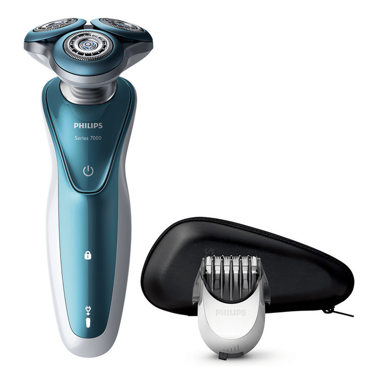 ماشین اصلاح صورت فیلیپس مدل S7370/12 با تیغه استیل ضدزنگ، اصلاح چرخشی، مناسب استفاده خشک و مرطوب، سری منعطف در 5 جهت، شارژ سریع 5 دقیقهای، 50 دقیقه زمان استفاده، چراغ نشانگر باتری و نشانگر تعویض سری